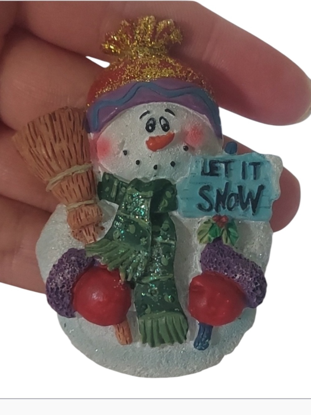 Vintage Holiday Snowman Christmas Magnet  Refrigerator Magnet